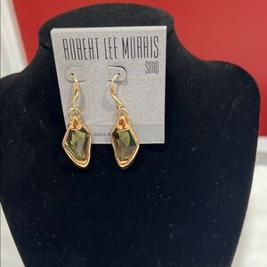 NWT Robert Lee Morris Gold and Olive Earrings